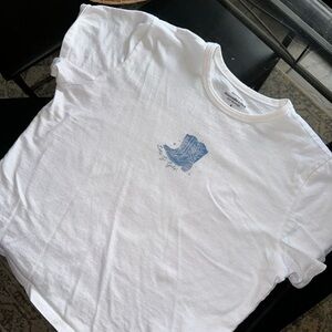 Abercrombie & Fitch White Tee with Blue Graphic